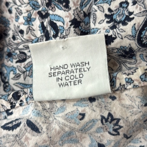 Fashion Fuse blue and white ditzy print cotton spaghetti strap maxi slip dress - Picture 7 of 14